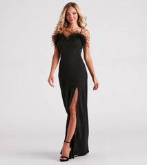 Joan Formal Crepe Feather Mermaid Dress
