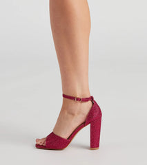 Own This Shine Glitter Block Heels