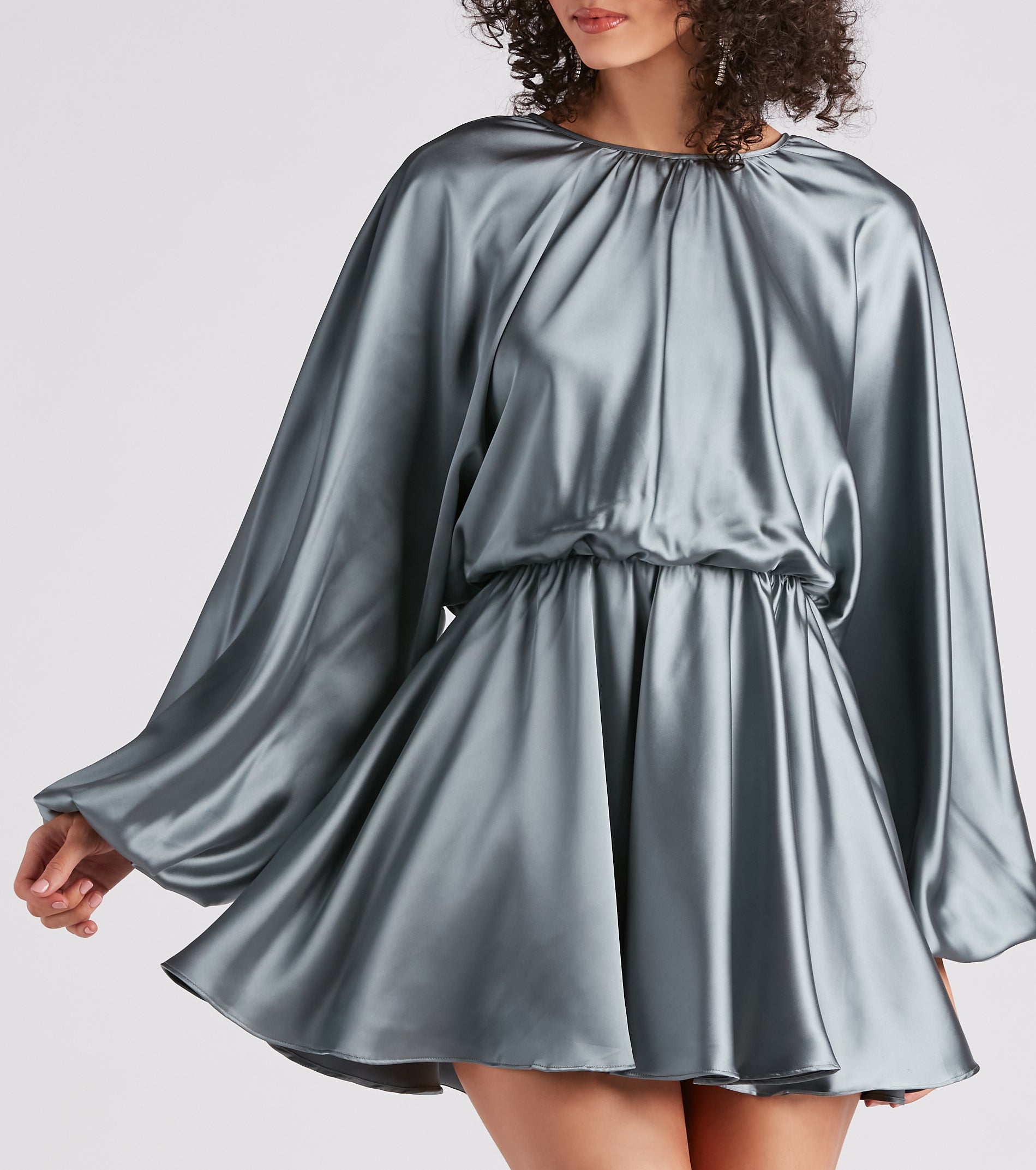 Nancy Formal Satin Short Dress