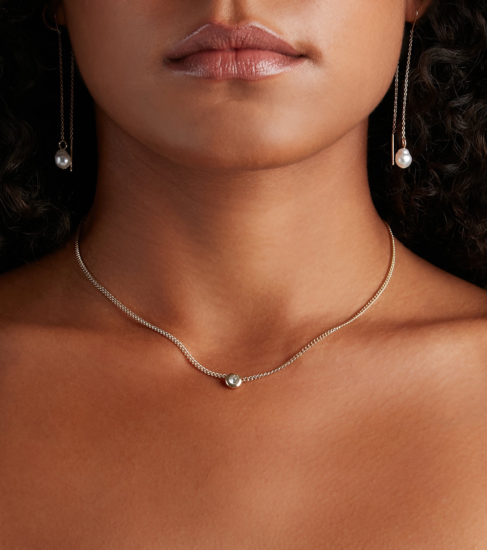 All In The Details Dainty Rhinestone Necklace
